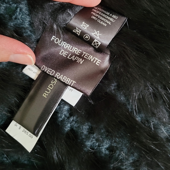 BNWT RUDSAK knit rabbit fur vest ombre green and black - Picture 9 of 14